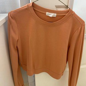 Forever 21 Peach Long-Sleeve Crop Top